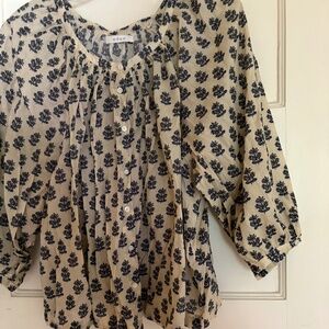 Doen Floral Blouse in Cream and Black